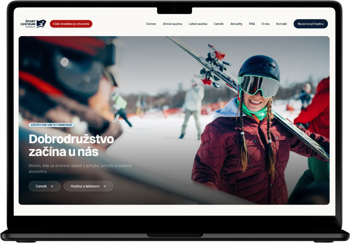 Športcentrum Oščadnica — mockup