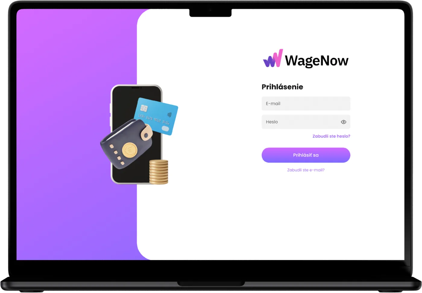 WageNow — mockup
